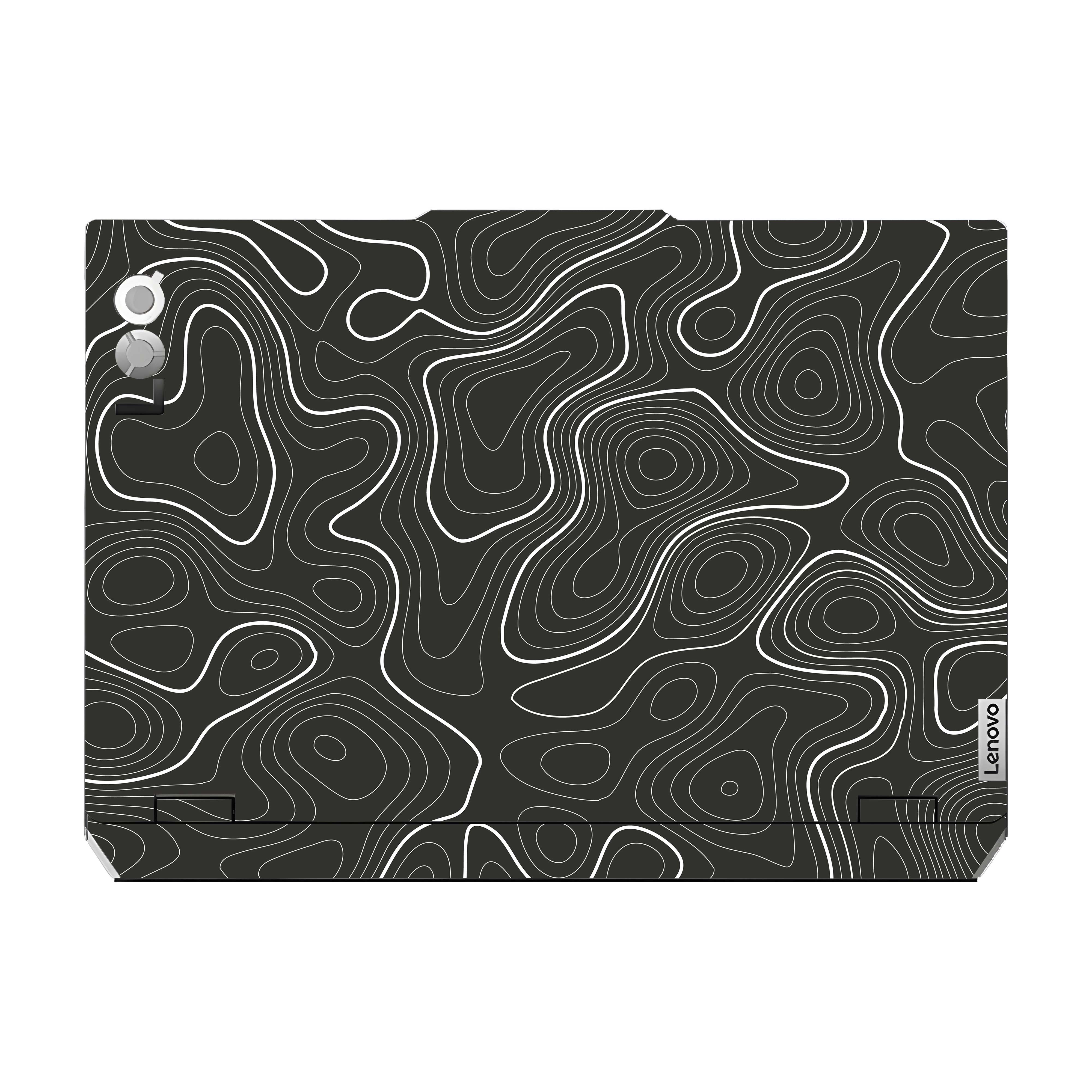 Grayscale Topographic Lines Lenovo LOQ 2024 Laptop Skin