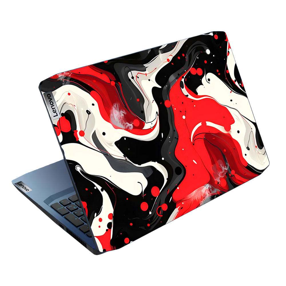 Red and White Paint Swirls Lenovo IdeaPad Gaming 3 15ARH05 and 15IMH05 Laptop Skin