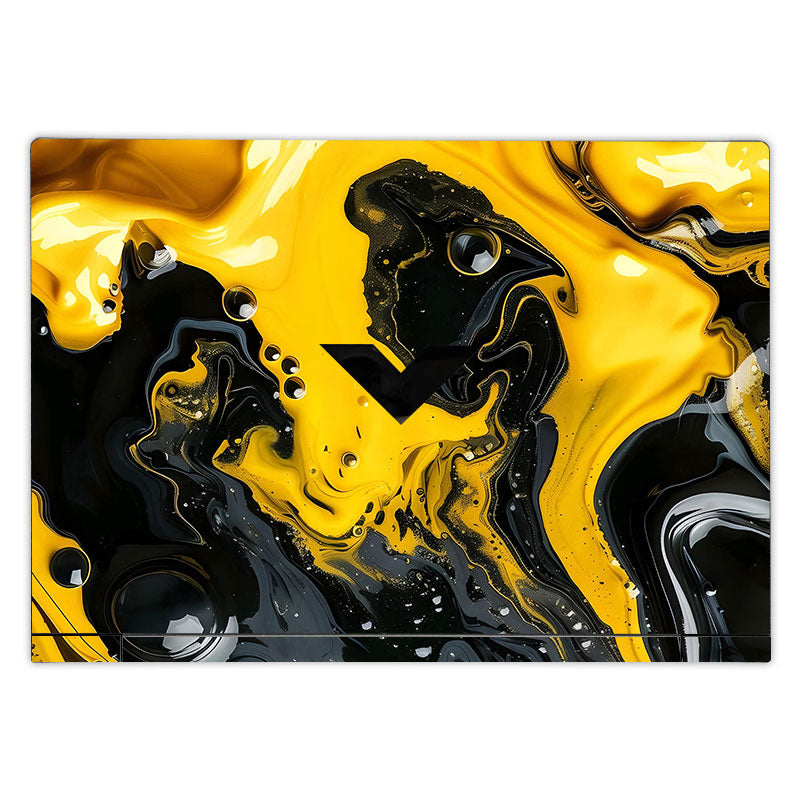 Yellow and Black Paint Swirls HP Victus Laptop Skin