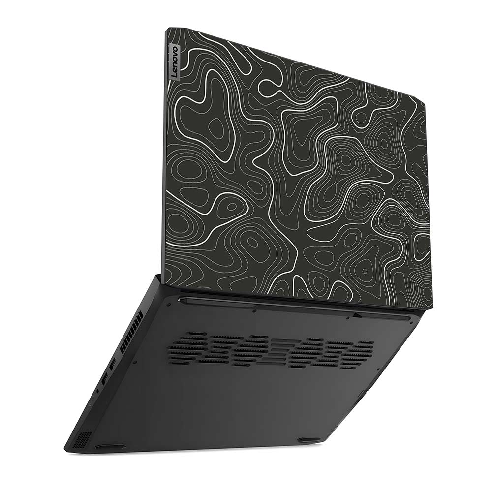 Grayscale Topographic Lines Lenovo IdeaPad Gaming 3 15ACH6 and 15IHU6 Laptop Skin