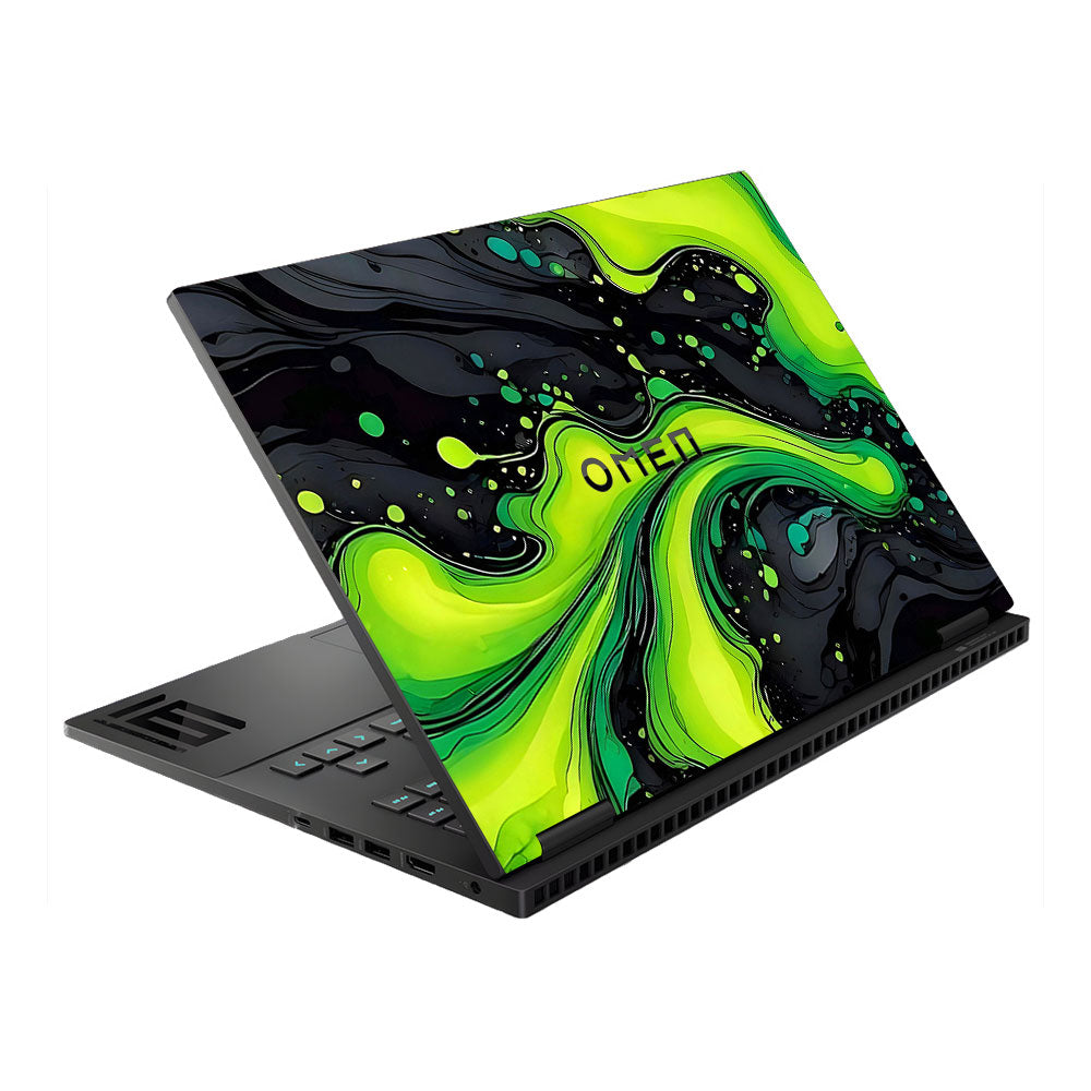 Neon Green Paint Swirls HP Omen Gaming 16 Laptop Skin