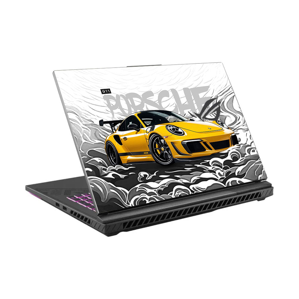 Porsche 911 Yellow Blaze Asus ROG Strix G16 G614J Laptop Skin