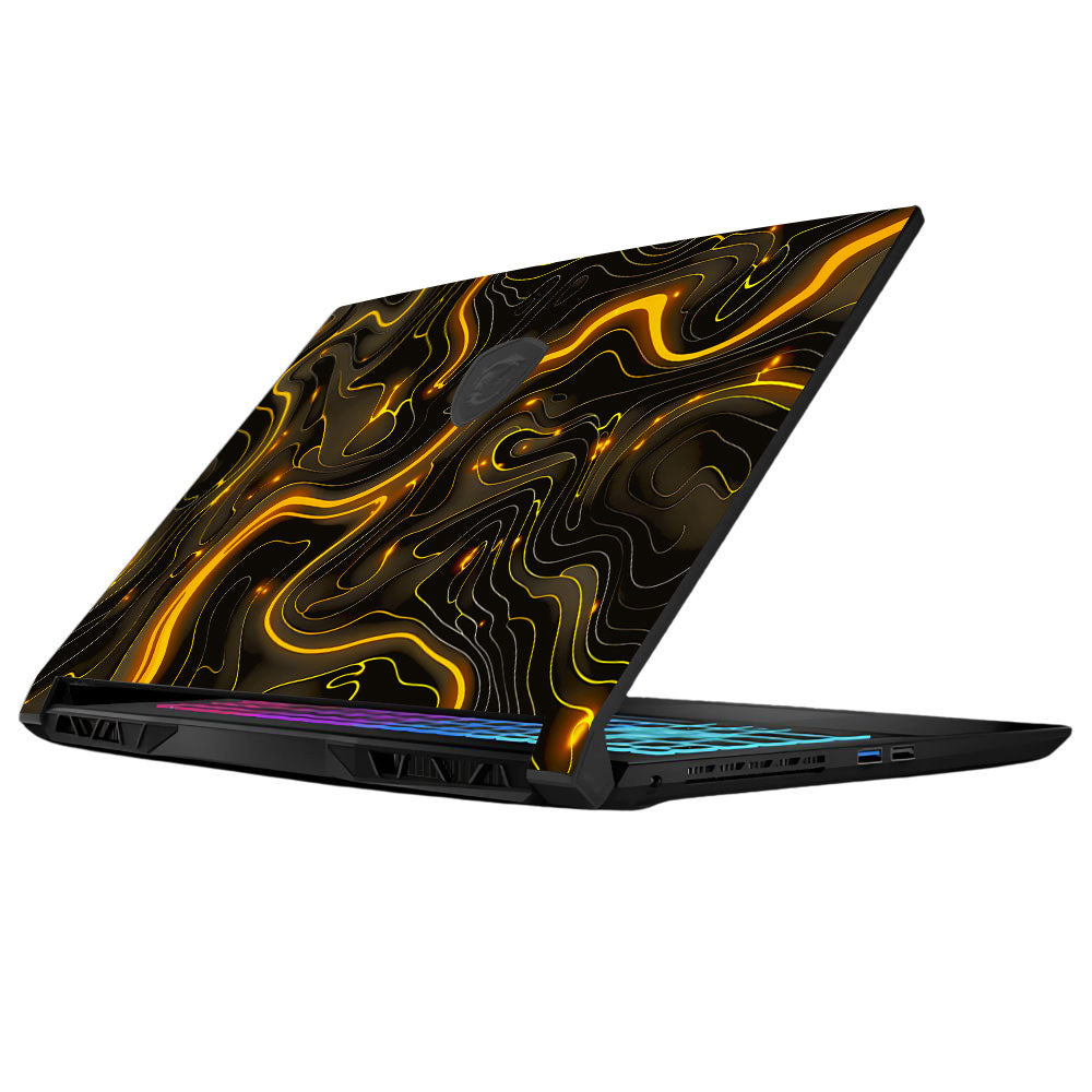 Golden Lava Waves MSI Katana 15 B13V Laptop Skin