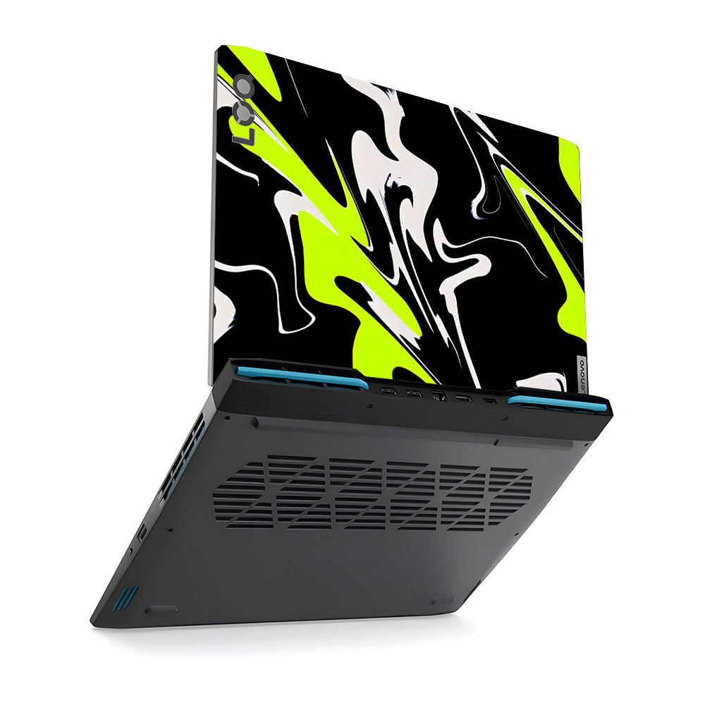 Neon Green and Black Patterns Lenovo LOQ 23 Laptop Skin