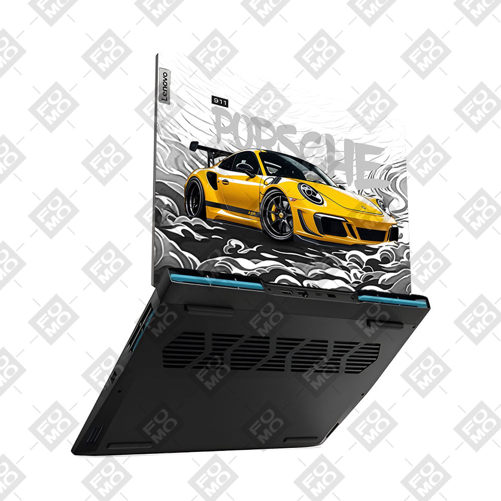 Porsche 911 Yellow Blaze IdeaPad Gaming 3 15ARH7 and 15IAH7 Laptop Skin