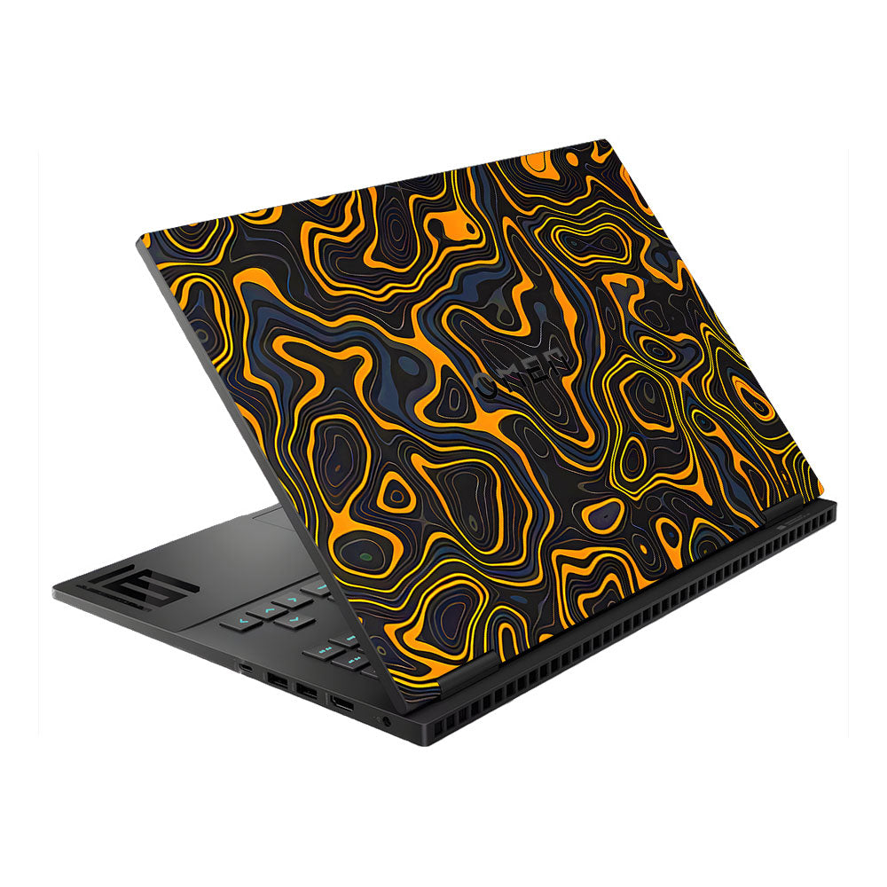 Amber Topographic Waves HP Omen Gaming 16 Laptop Skin