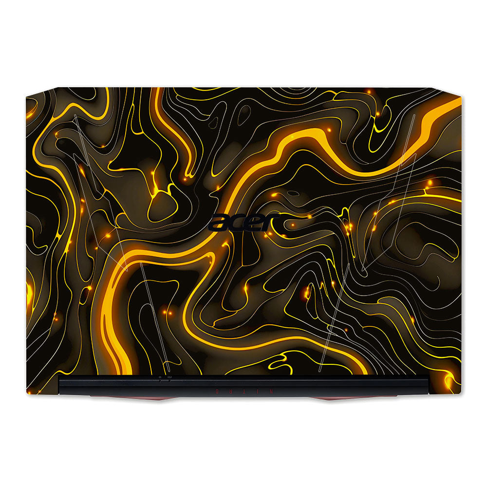 Golden Lava Waves Acer Nitro 5 AN515 45, 55, 57 Laptop Skin