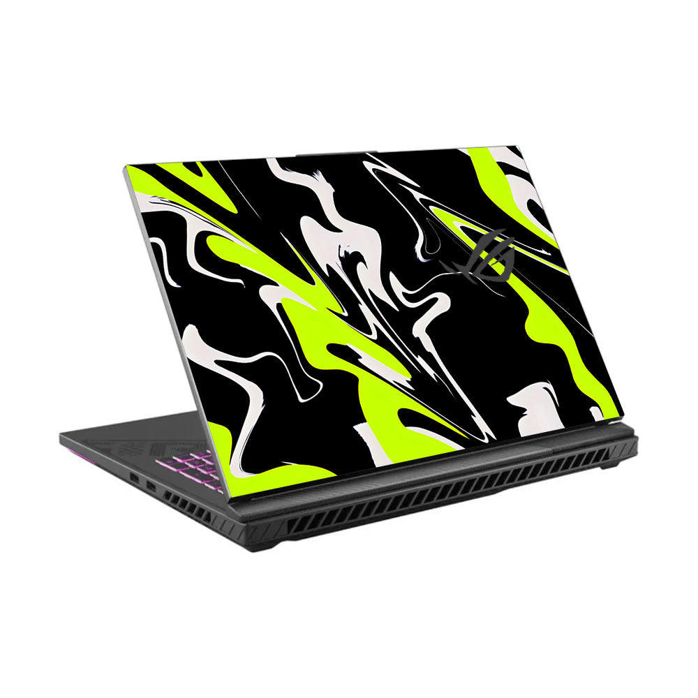 Neon Green and Black Patterns Asus ROG Strix G16 G614J Laptop Skin