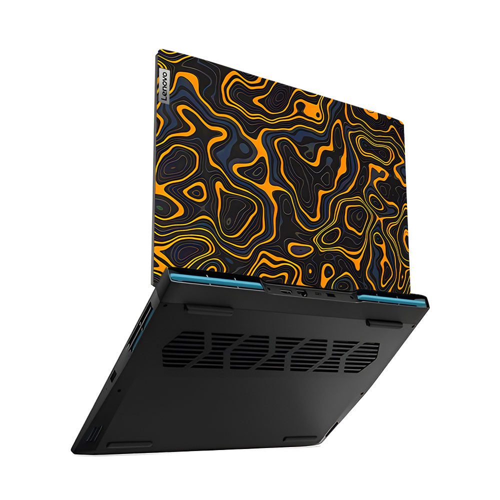 Amber Topographic Waves IdeaPad Gaming 3 15ARH7 and 15IAH7 Laptop Skin