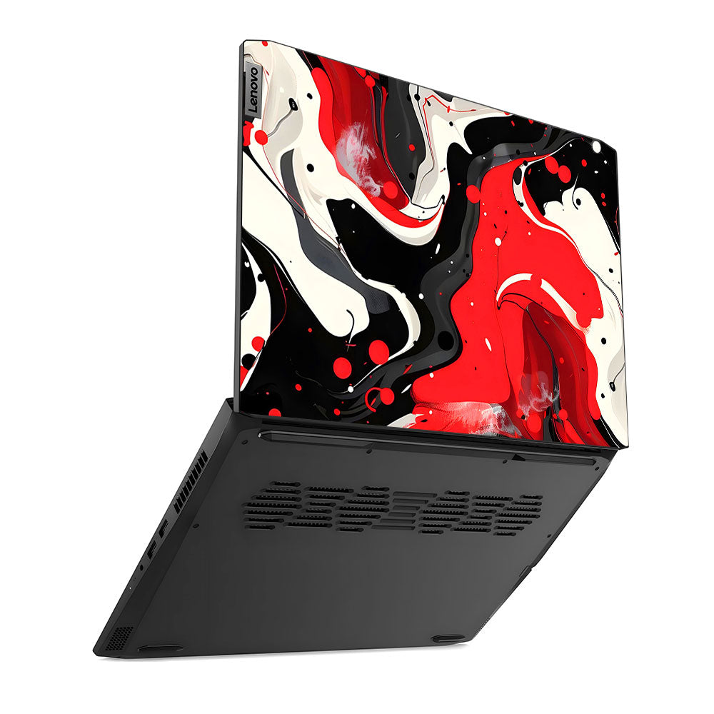 Red and White Paint Swirls Lenovo IdeaPad Gaming 3 15ACH6, 15IHU6 Laptop Skin