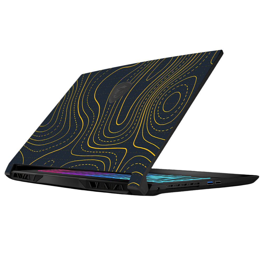 Yellow Contour Lines MSI Katana 15 B13V Laptop Skin