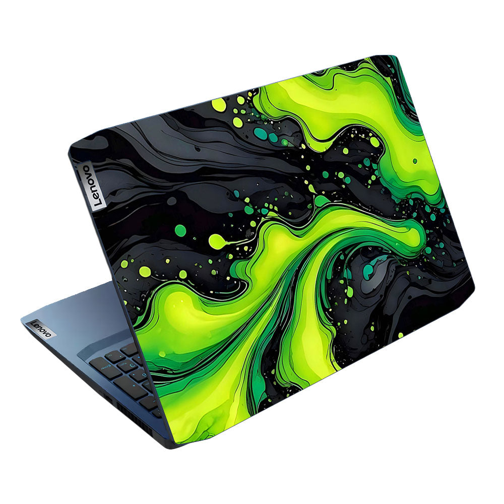 Neon Green Paint Swirls Lenovo IdeaPad Gaming 3 15ARH05 and 15IMH05 Laptop Skin