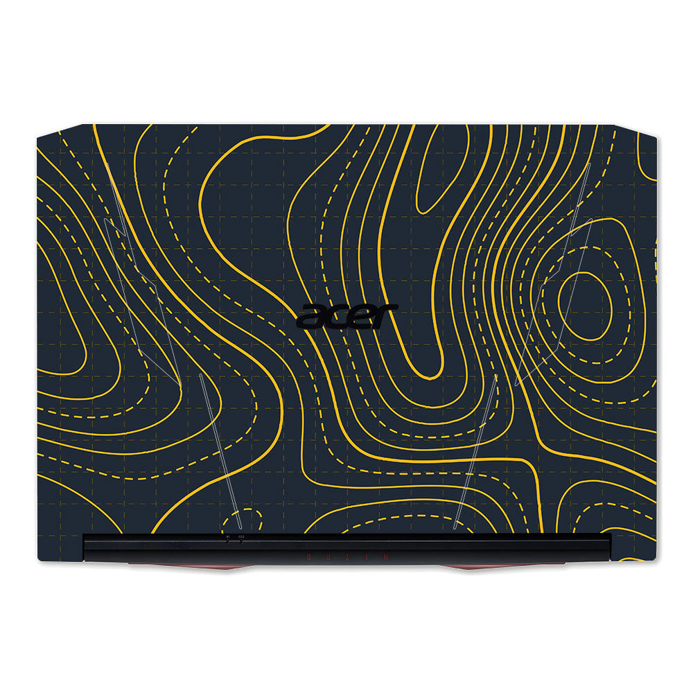 Yellow Contour Lines Acer Nitro 5 AN515 45, 55, 57 Laptop Skin