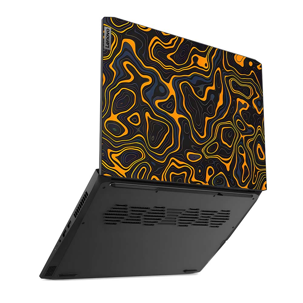 Amber Topographic Waves Lenovo IdeaPad Gaming 3 15ACH6 and 15IHU6 Laptop Skin