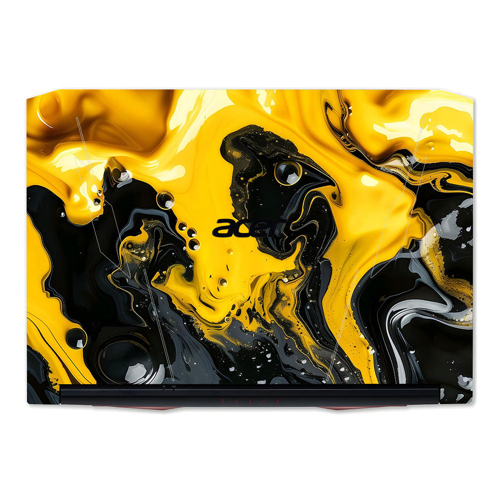 Yellow and Black Paint Swirls Acer Nitro 5 AN515 45, 55, 57 Laptop Skin