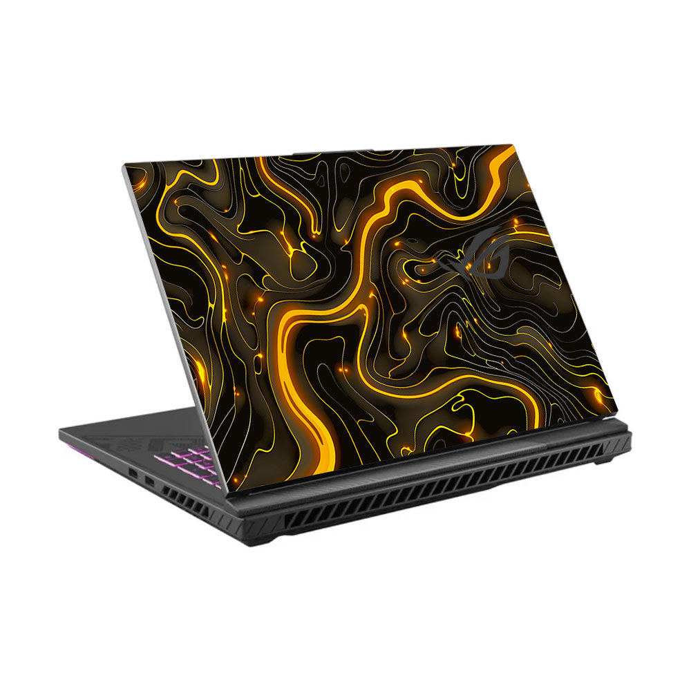 Golden Lava Waves Asus ROG Strix G16 G614J Laptop Skin