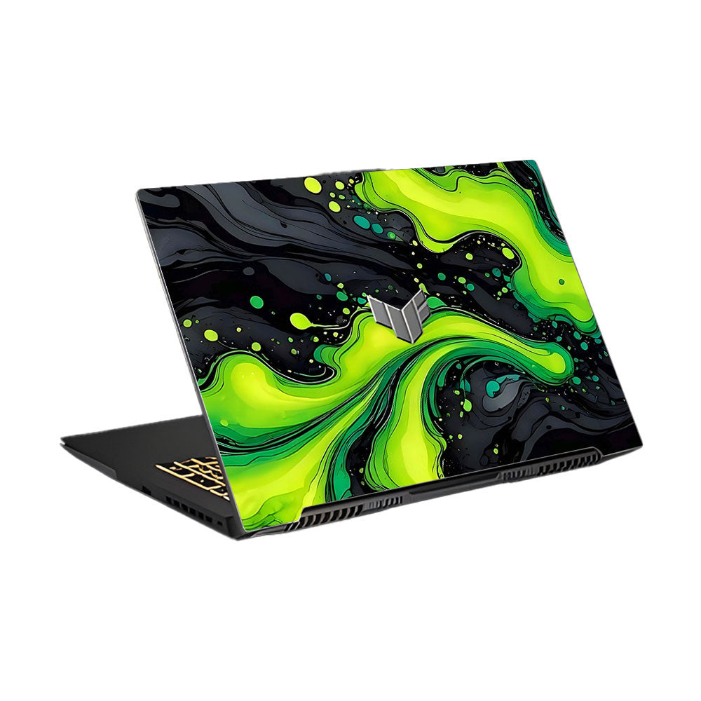 Neon Green Paint Swirls Asus TUF Gaming F17 FX707Z Laptop Skin