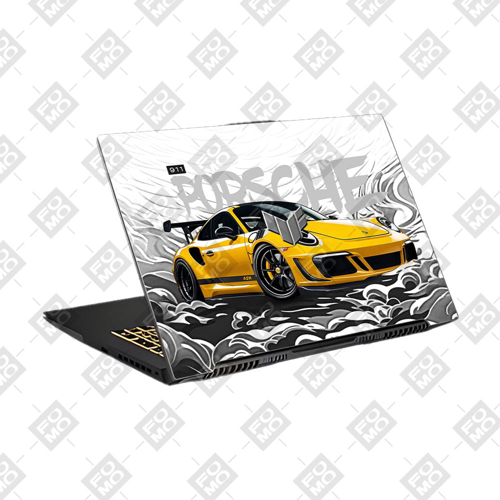 Porsche 911 Yellow Blaze Asus TUF Gaming F17 FX707Z Laptop Skin