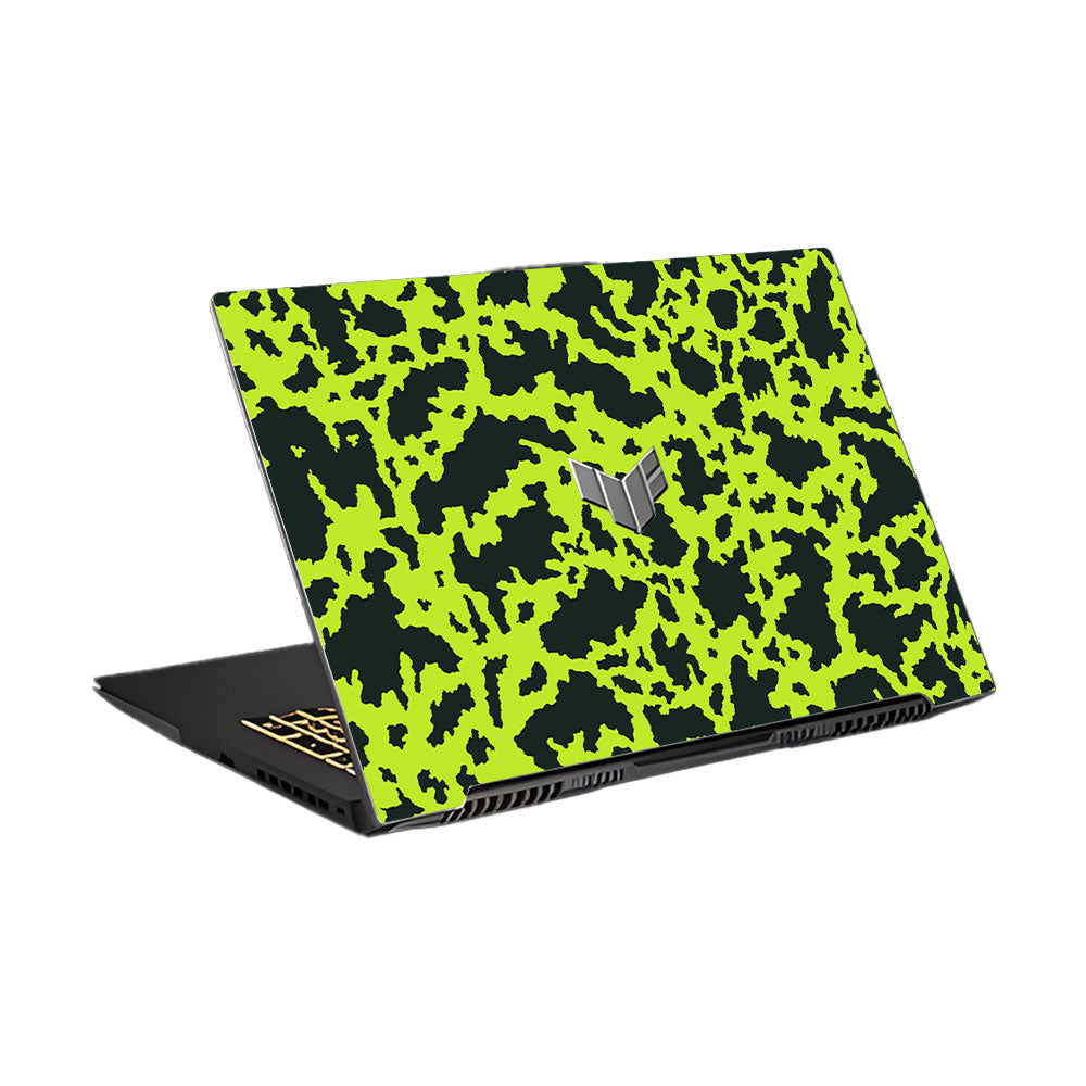 Neon Green Splatter Camo Asus TUF Gaming F17 FX707Z Laptop Skin