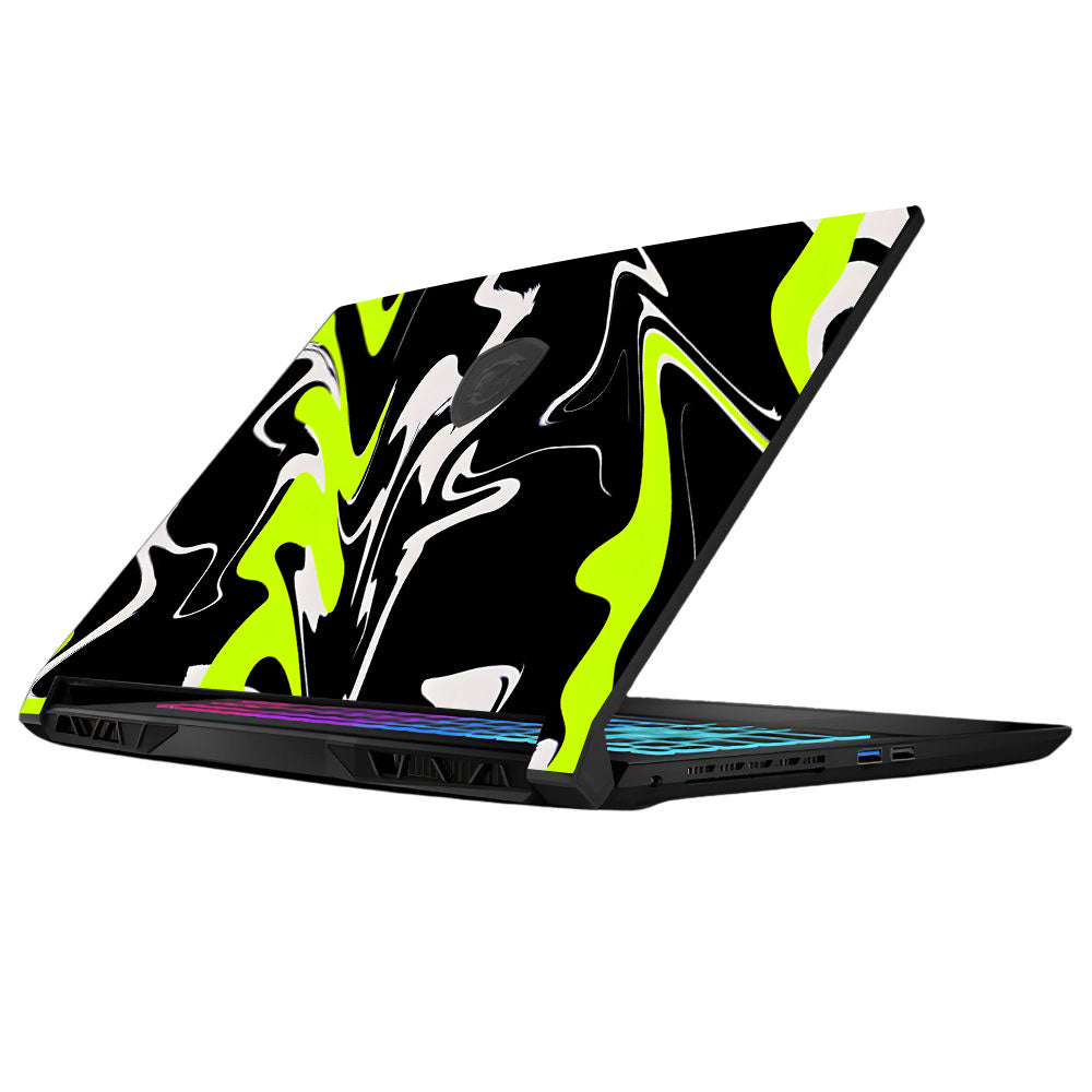 Neon Green and Black Patterns MSI Katana 15 B13V Laptop Skin