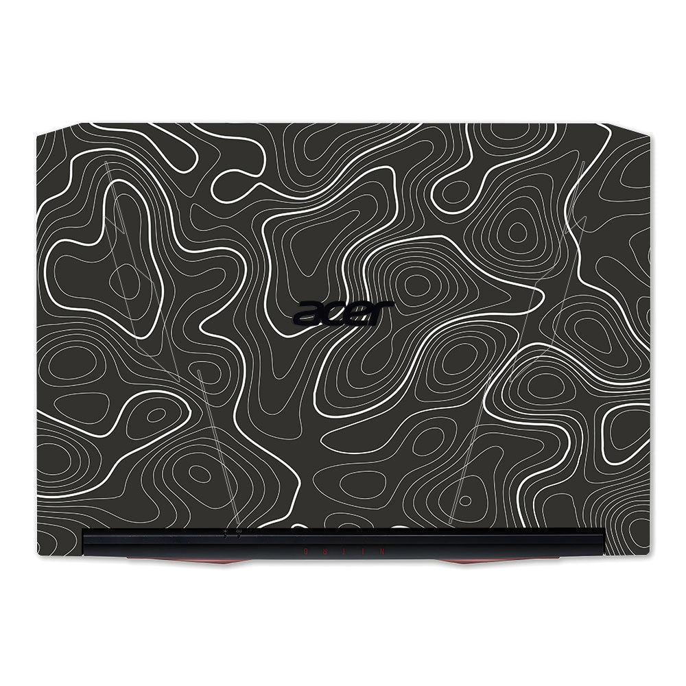 Grayscale Topographic Lines Acer Nitro 5 AN515 45, 55, 57 Laptop Skin