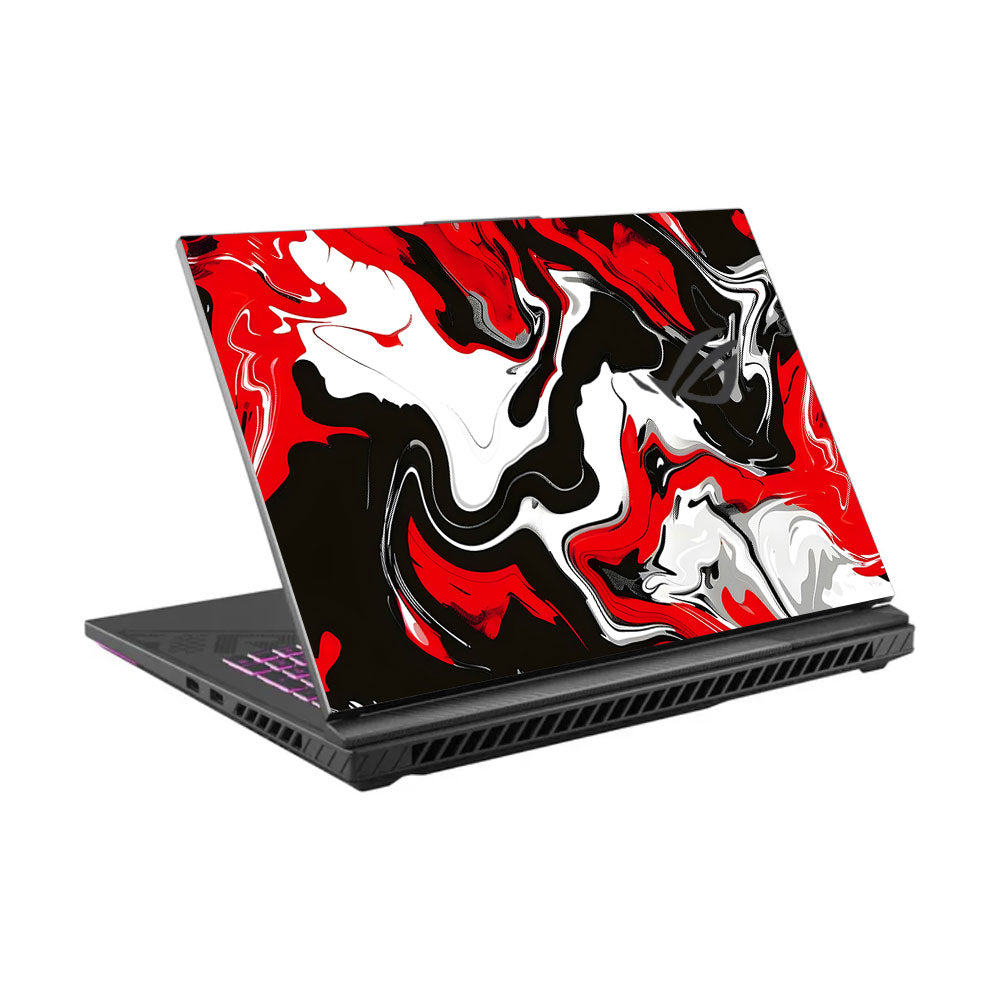 Red and White Marble Asus ROG Strix G16 G614J Laptop Skin