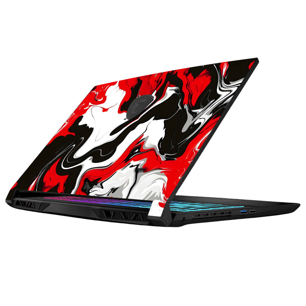 Red and White Marble MSI Katana 15 B13V Laptop Skin