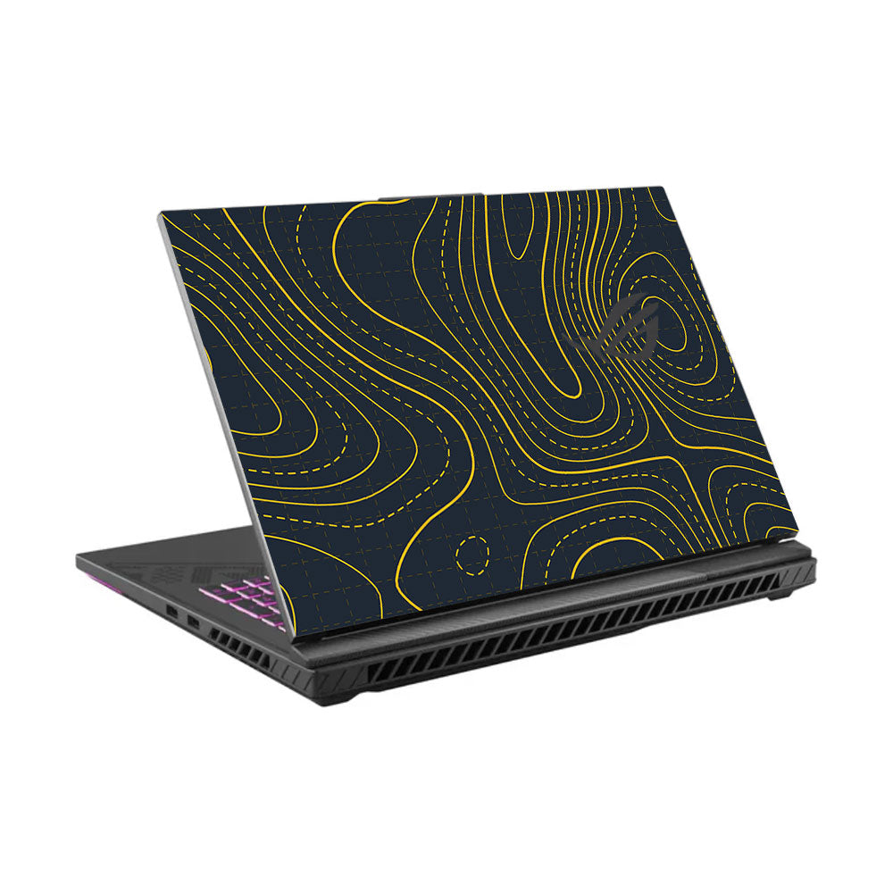 Yellow Contour Lines Asus ROG Strix G16 G614J Laptop Skin