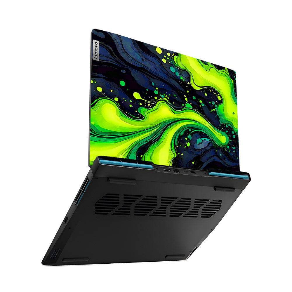 Neon Green Paint Swirls IdeaPad Gaming 3 15ARH7 and 15IAH7 Laptop Skin