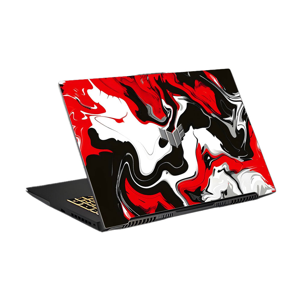 Red and White Marble Asus TUF Gaming F17 FX707Z Laptop Skin