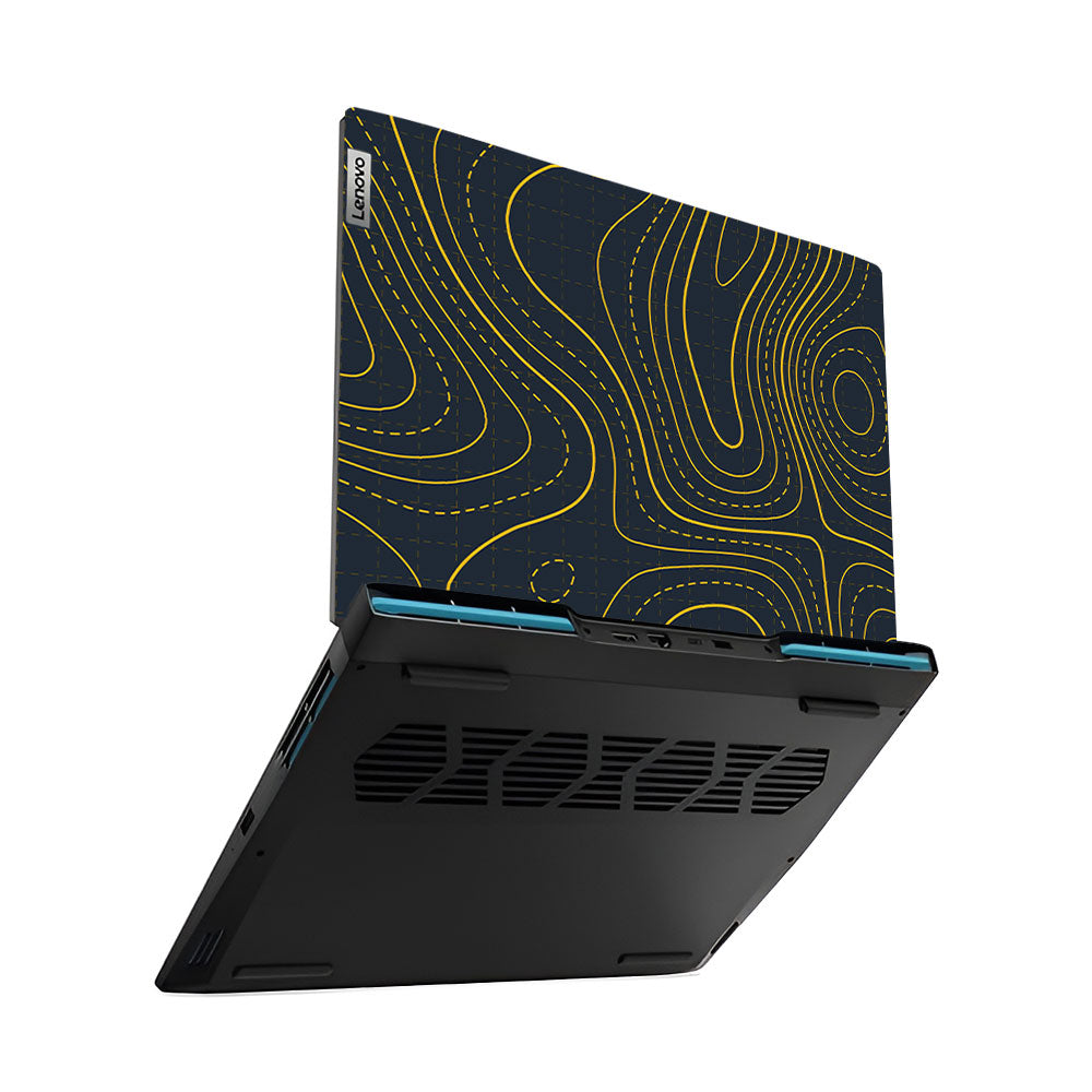 Yellow Contour Lines IdeaPad Gaming 3 15ARH7 and 15IAH7 Laptop Skin