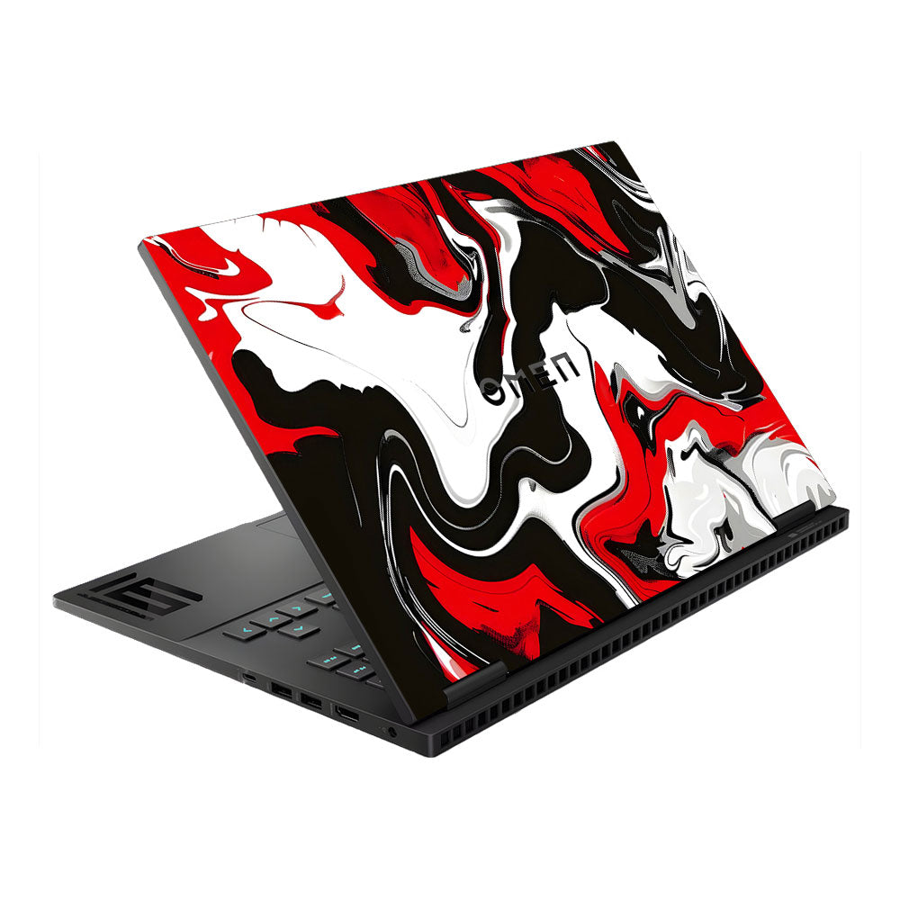 Red and White Marble HP Omen Gaming 16 Laptop Skin