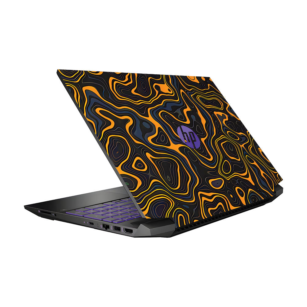 Amber Topographic Waves HP Pavilion Gaming 15 EC Series Laptop Skin