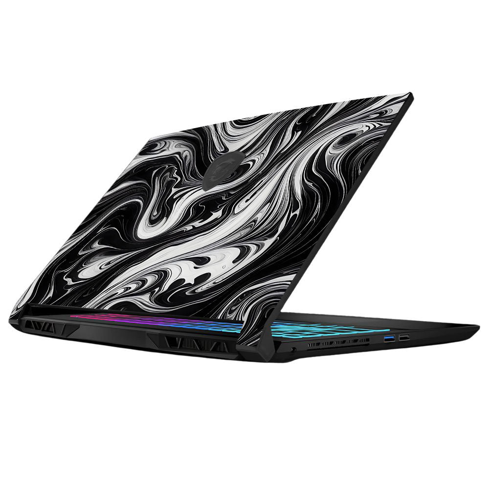 Black and White Marble MSI Katana 15 B13V Laptop Skin