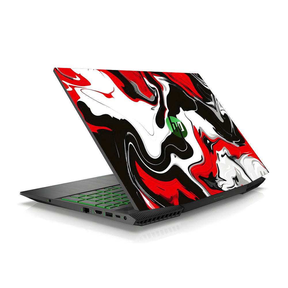 Red and White Marble Pavilion Gaming 15 CX Laptop Skin