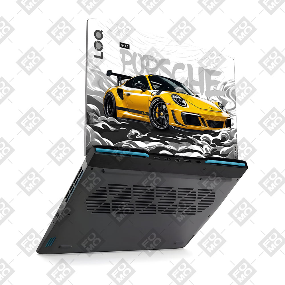 Porsche 911 Yellow Blaze Lenovo LOQ 2023 Laptop Skin