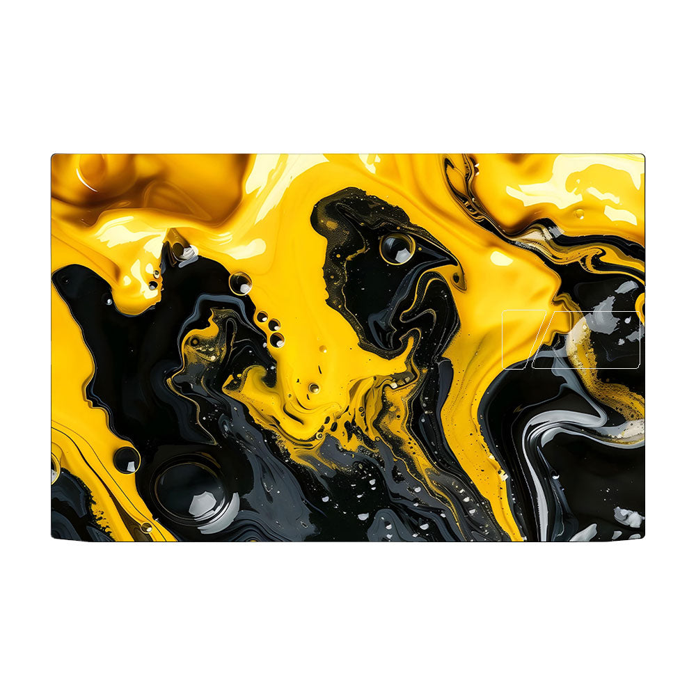 Yellow and Black Paint Swirls Asus Vivobook Pro 15 M6500QC & M6500QH Laptop Skin