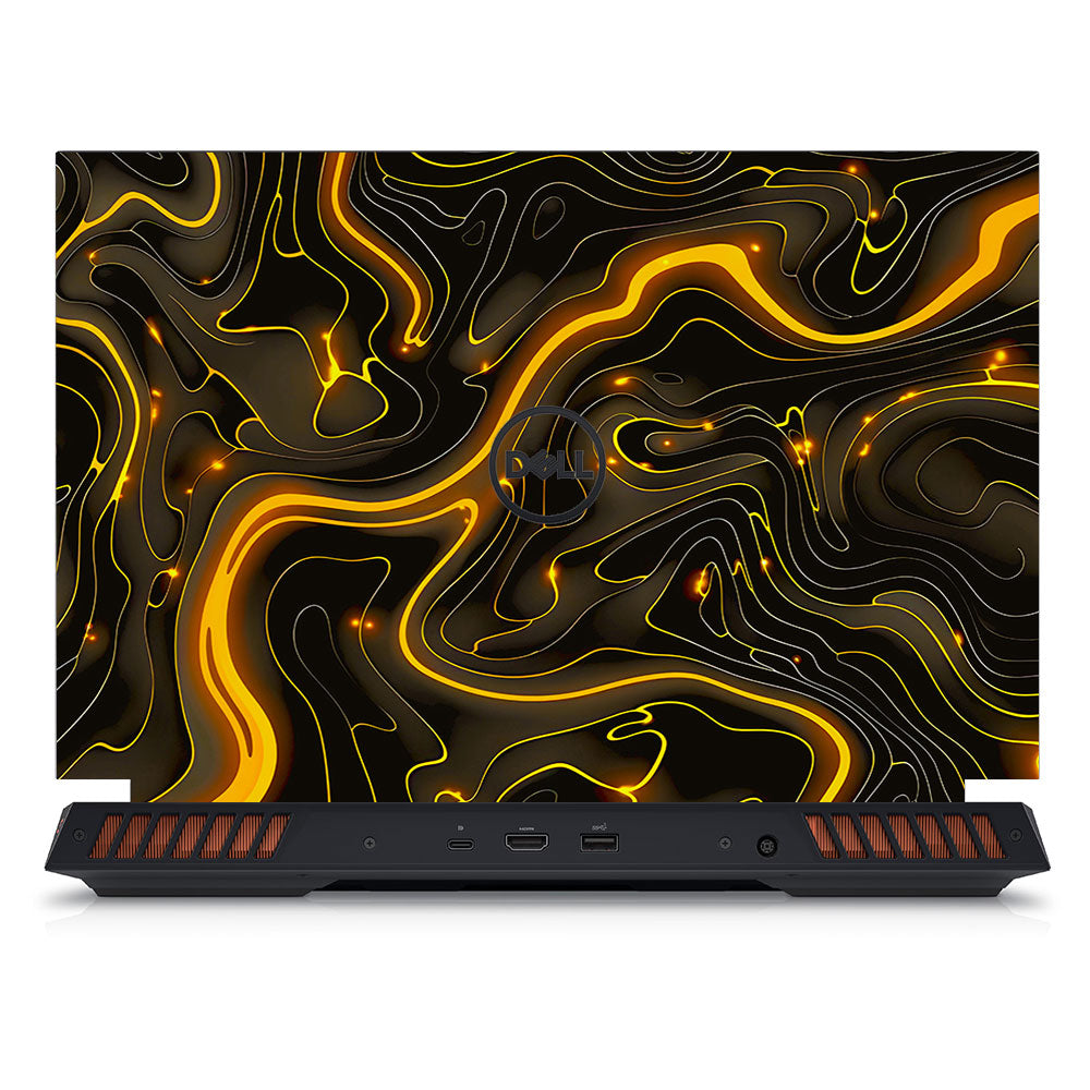 Golden Lava Waves Dell G15 5520, 5530 Laptop Skin