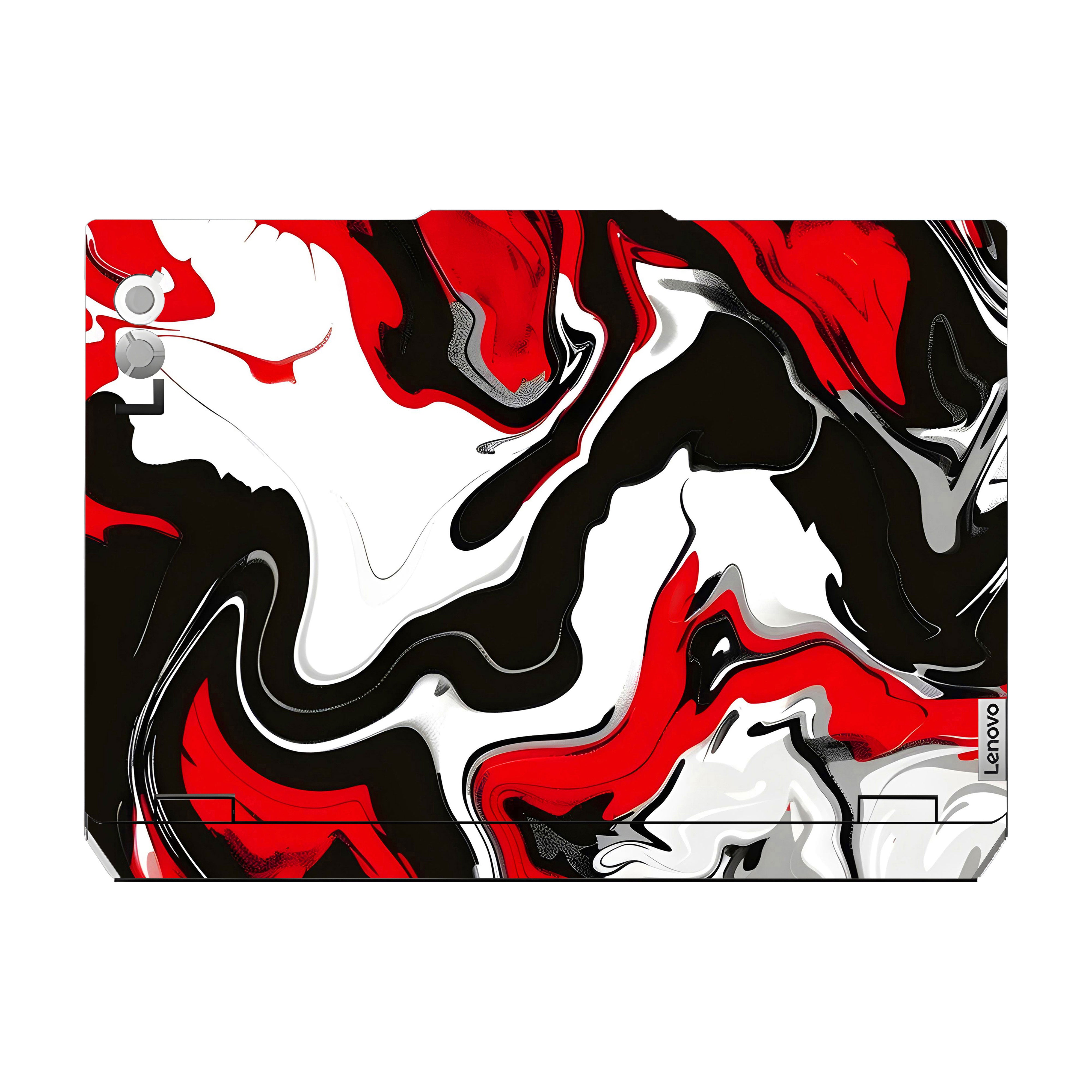 Red and White Marble Lenovo LOQ 24 Laptop Skin