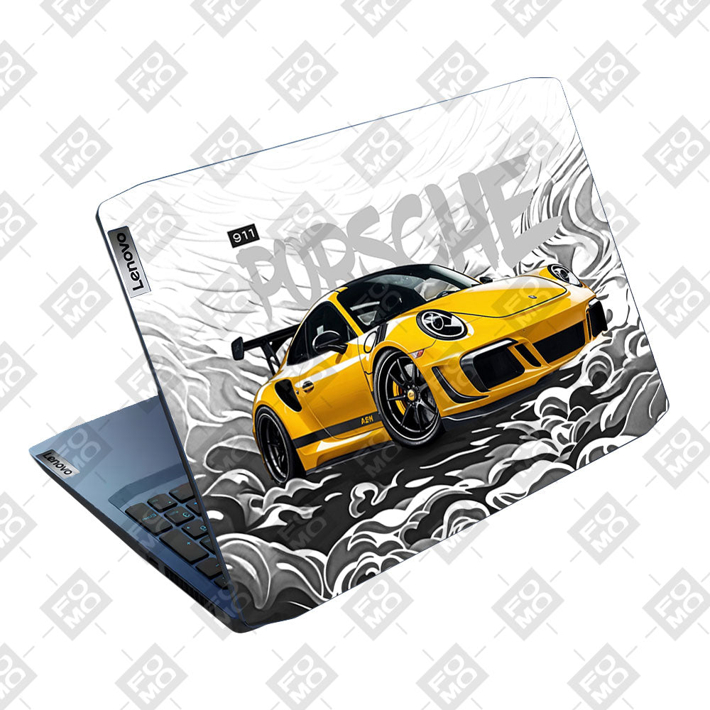 Porsche 911 Yellow Blaze Lenovo IdeaPad Gaming 3 15ARH05, 15IMH05 Laptop Skin