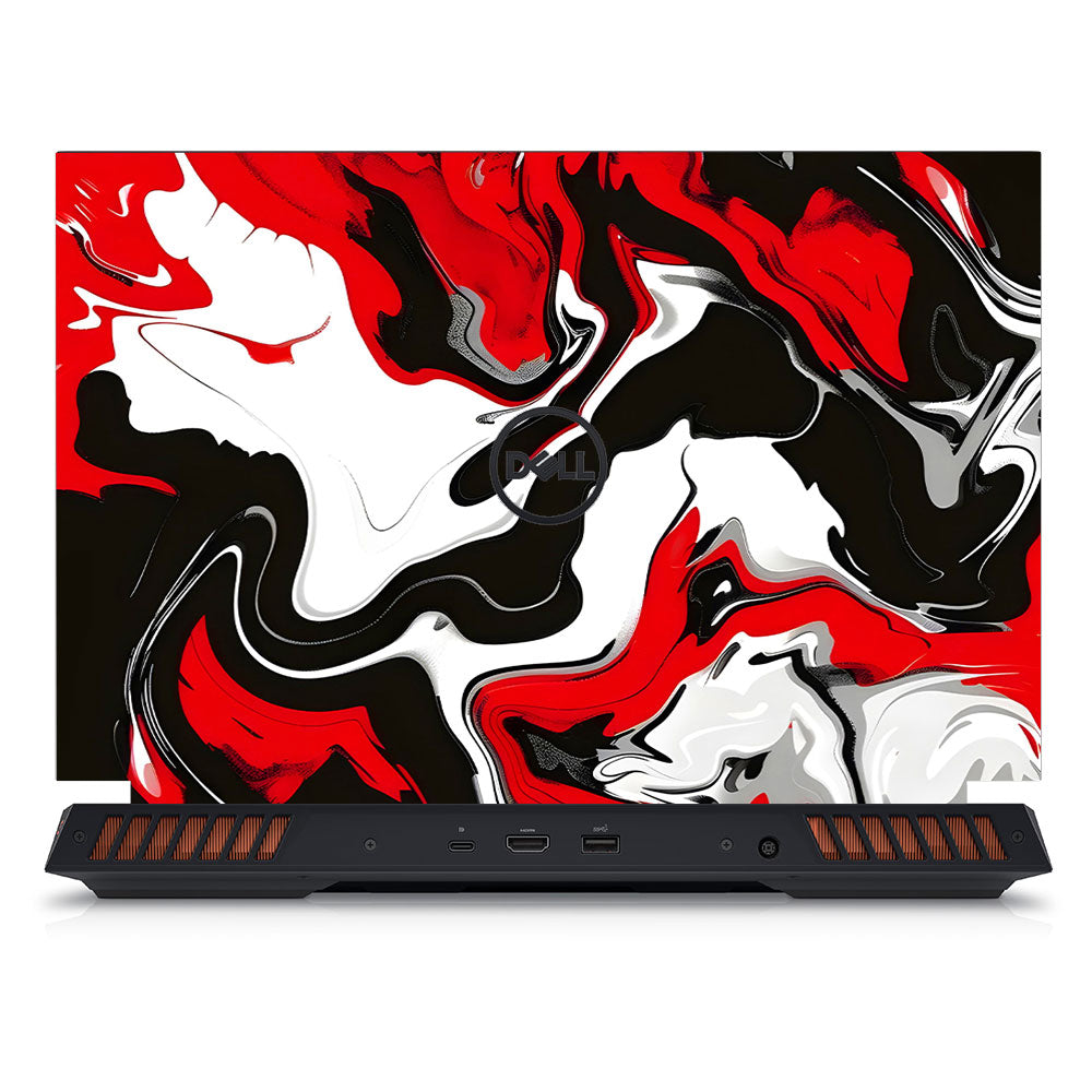 Red and White Marble Dell G15 5520, 5530 Laptop Skin