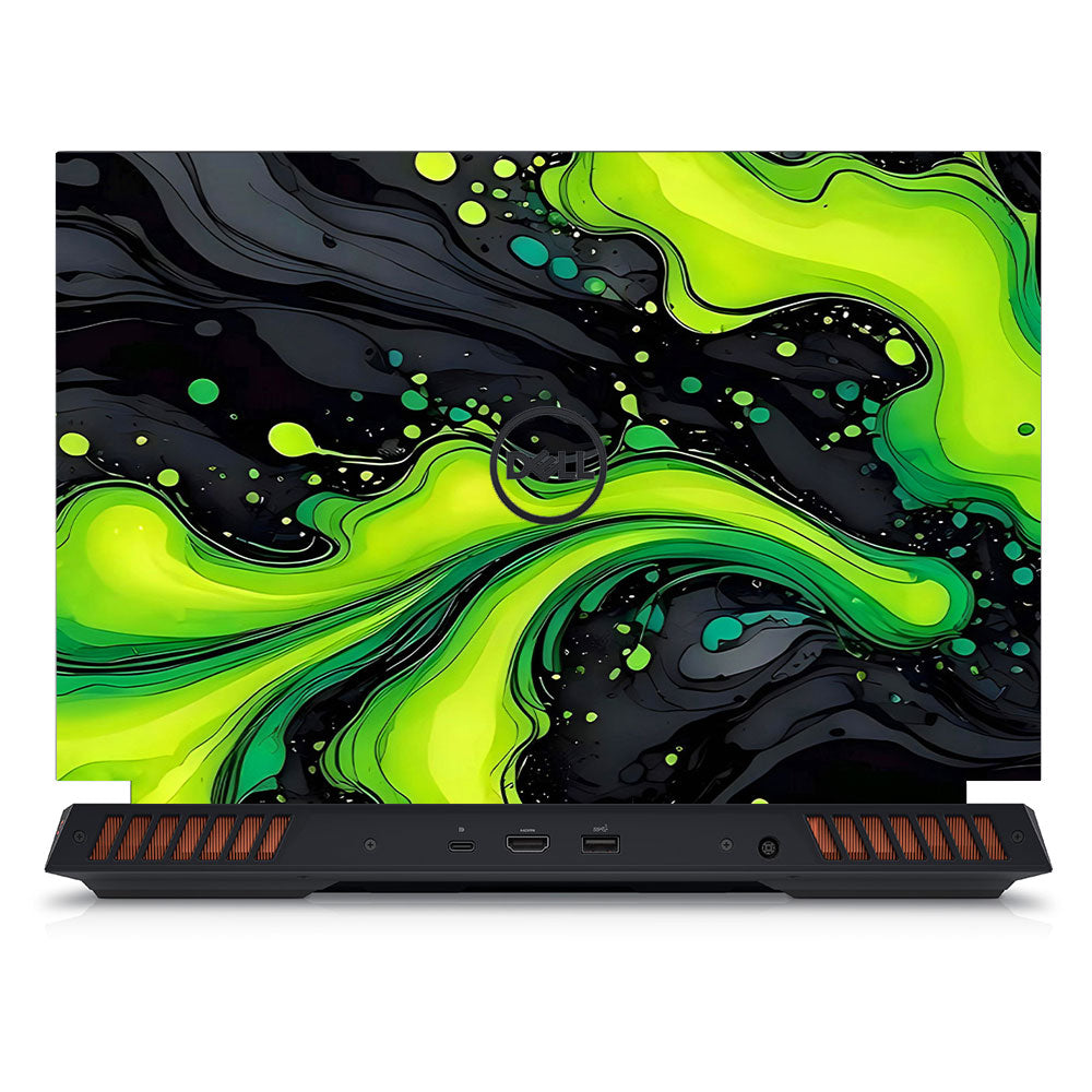 Neon Green Paint Swirls Dell G15 5520, 5530 Laptop Skin