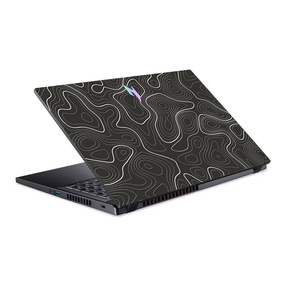 Grayscale Topographic Lines Acer Nitro V ANV15 51 55CA Laptop Skin