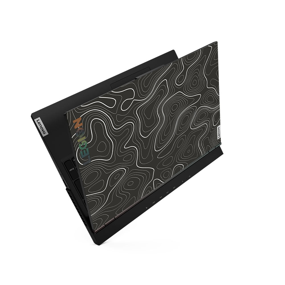 Grayscale Topographic Lines Lenovo Legion 5 15ARH05 Laptop Skin