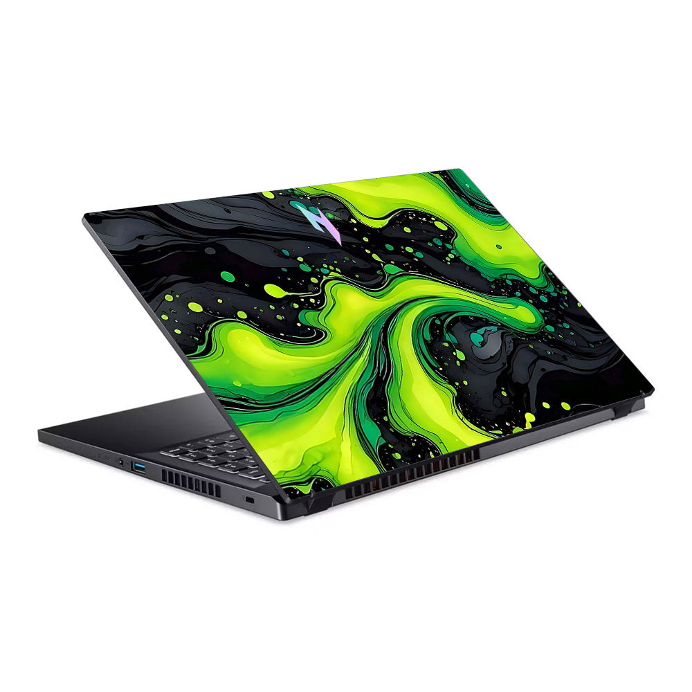 Neon Green Paint Swirls Acer Nitro V ANV15 51 55CA Laptop Skin