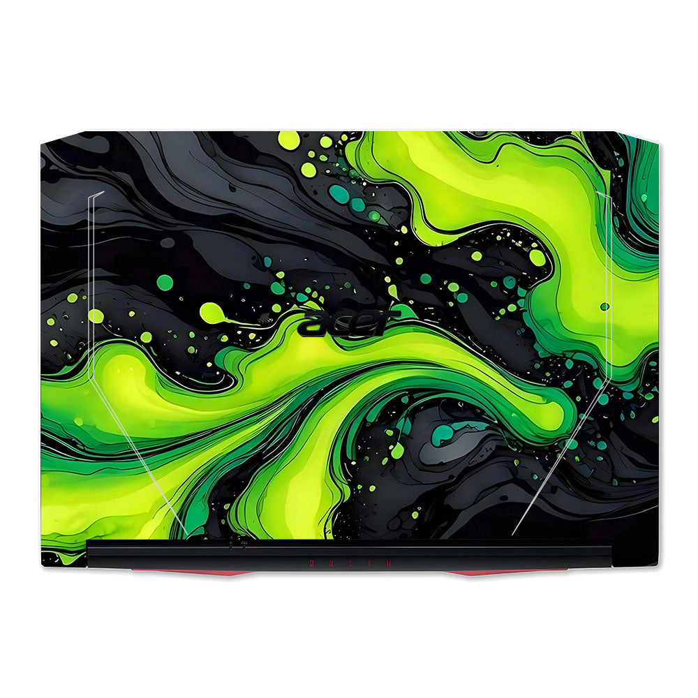 Neon Green Paint Swirls Acer Nitro 5 AN515 44, 56 Laptop Skin