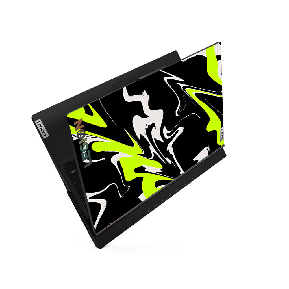 Neon Green and Black Patterns Lenovo Legion 5 15ARH05 Laptop Skin