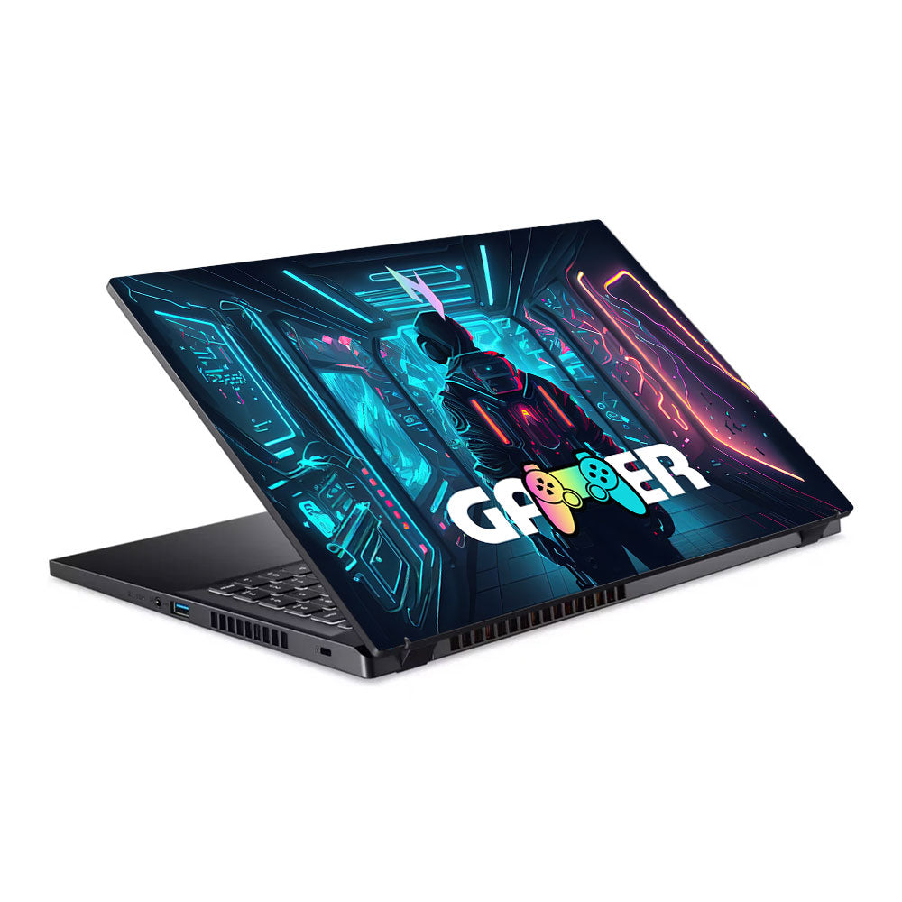 Gamer in Glowing Background Acer Nitro V ANV15 51 55CA Laptop Skin