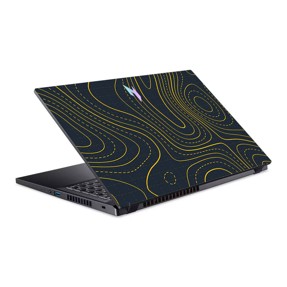 Yellow Contour Lines Acer Nitro V ANV15 51 55CA Laptop Skin