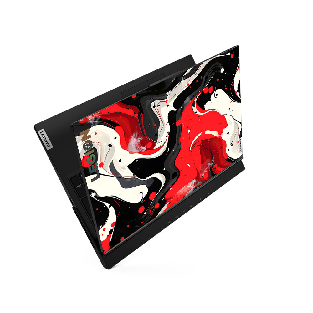 Red and White Paint Swirls Lenovo Legion 5 15ARH05 Laptop Skin